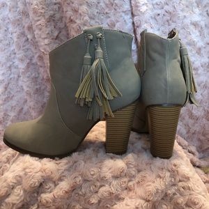 JustFab Fringe Ankle Booties